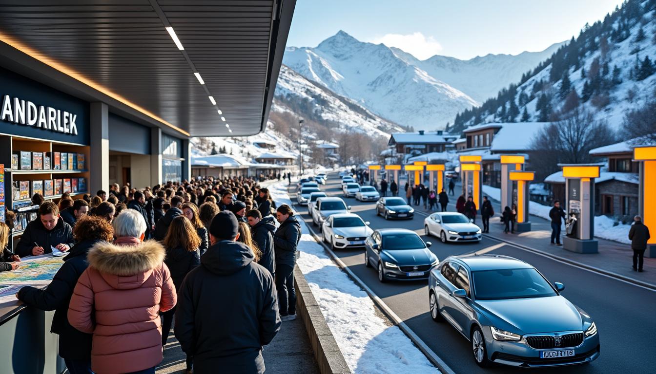 l’andorre propose des bons d’essence de 30 € pour attirer les touristes, provoquant une affluence record dans les stations-service et à l’office de tourisme.