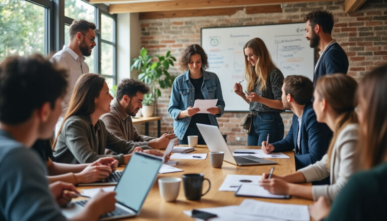 participez à l'atelier collaboratif aux orpellières, un moment clé de travail en équipe et d'échanges enrichissants pour stimuler la créativité et l'innovation.