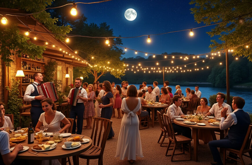 plongez dans des nuits enchantées rythmées par le tempo des guinguettes, où délices gourmands et ambiance chaleureuse se rencontrent pour des moments inoubliables.