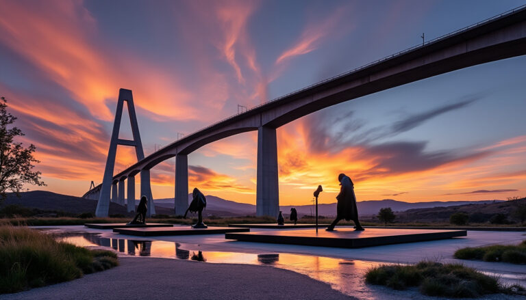découvrez l'exposition inédite du musée soulages sur l'aire de repos du viaduc de millau, une rencontre unique entre art contemporain et paysage spectaculaire.